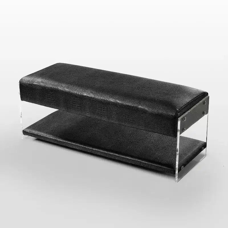 Banc de rangement Inspired Home Galileo en cuir PU et acrylique