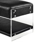 Banc de rangement Inspired Home Galileo en cuir PU et acrylique