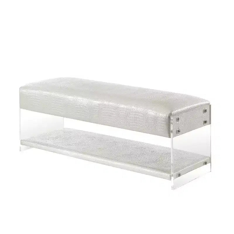 Banc de rangement Inspired Home Galileo en cuir PU et acrylique