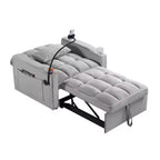 Canapé convertible 3-en-1 : Fauteuil-lit transformable avec lit gigogne, réglable, multipoches, pliable pour salon et chambre, petits espaces