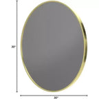 Miroir rond de 76 cm, cadre métallique, miroir mural pour entrée, salle de bain, coiffeuse, salon, doré
