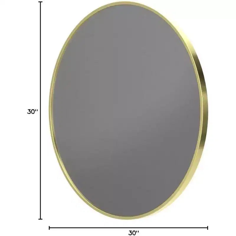 Miroir rond de 76 cm, cadre métallique, miroir mural pour entrée, salle de bain, coiffeuse, salon, doré