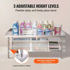 Table de travail VEVOR en acier inoxydable, table de préparation alimentaire commerciale de 76,2 x 152,4 x 66 cm, table de préparation robuste avec dosseret sur 3 côtés