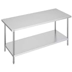 VEVOR Stainless Steel Prep Table, 30 x 72 x 34 Inch, 920 lbs Load Capacity, Heavy Duty Metal Worktable with 3 Adjustable Height Levels