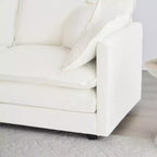 Ensemble de canapé 3 places, fauteuil d'appoint, causeuse et canapé trois places, ensemble de canapé 3 pièces de style moderne avec accoudoirs ronds, ensemble de canapé 1+1+3 places pour salon