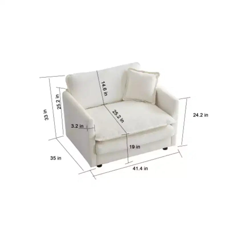Ensemble de canapé 3 places, fauteuil d'appoint, causeuse et canapé trois places, ensemble de canapé 3 pièces de style moderne avec accoudoirs ronds, ensemble de canapé 1+1+3 places pour salon