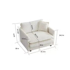 Ensemble de canapé 3 places, fauteuil d'appoint, causeuse et canapé trois places, ensemble de canapé 3 pièces de style moderne avec accoudoirs ronds, ensemble de canapé 1+1+3 places pour salon