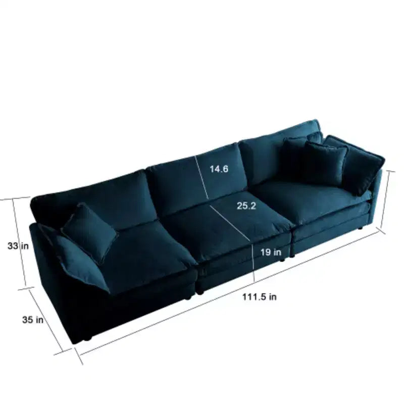 Ensemble de canapé 3 places, fauteuil d'appoint, causeuse et canapé trois places, ensemble de canapé 3 pièces de style moderne avec accoudoirs ronds, ensemble de canapé 1+1+3 places pour salon