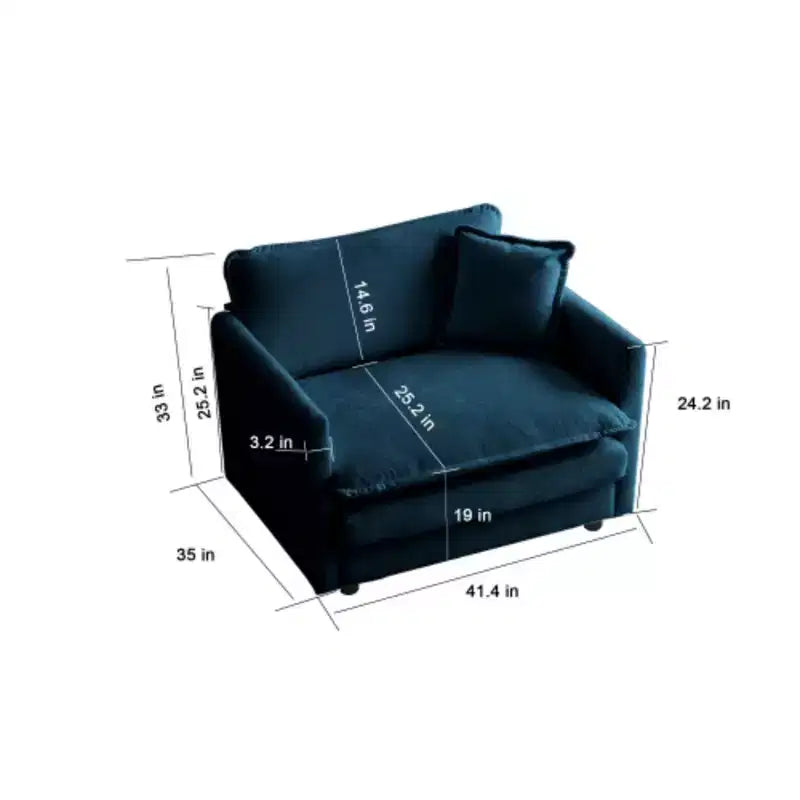 Ensemble de canapé 3 places, fauteuil d'appoint, causeuse et canapé trois places, ensemble de canapé 3 pièces de style moderne avec accoudoirs ronds, ensemble de canapé 1+1+3 places pour salon