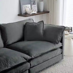 Ensemble de canapé 3 places, fauteuil d'appoint, causeuse et canapé trois places, ensemble de canapé 3 pièces de style moderne avec accoudoirs ronds, ensemble de canapé 1+1+3 places pour salon