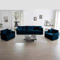 Ensemble de canapé 3 places, fauteuil d'appoint, causeuse et canapé trois places, ensemble de canapé 3 pièces de style moderne avec accoudoirs ronds, ensemble de canapé 1+1+3 places pour salon