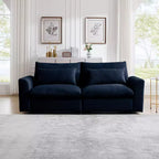 Canapé profond en velours côtelé beige : élégant et confortable pour la vie en appartement