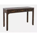 Bureau Jofran, Gramercy Mid-Century Modern avec motif chevron, trois tiroirs et recharge USB