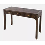 Bureau Jofran, Gramercy Mid-Century Modern avec motif chevron, trois tiroirs et recharge USB