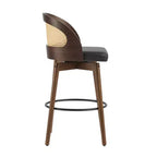 Christopher Knight Home Ovid Tabourets de bar contemporains en rotin et bois d'hévéa imitation cuir (lot de 2)
