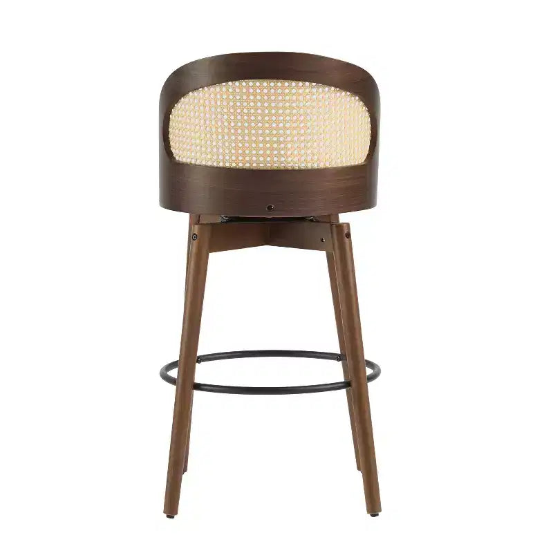 Christopher Knight Home Ovid Tabourets de bar contemporains en rotin et bois d'hévéa imitation cuir (lot de 2)