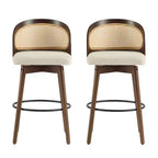 Christopher Knight Home Ovid Tabourets de bar contemporains en rotin et bois d'hévéa imitation cuir (lot de 2)