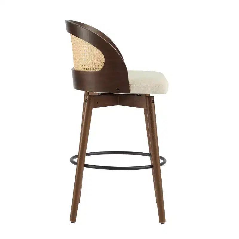 Christopher Knight Home Ovid Tabourets de bar contemporains en rotin et bois d'hévéa imitation cuir (lot de 2)