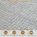Canapé sectionnel modulaire incurvé de 269 cm avec méridienne et fonction couchage, en tissu chenille, aucun assemblage requis pour salon/appartement/chambre à coucher