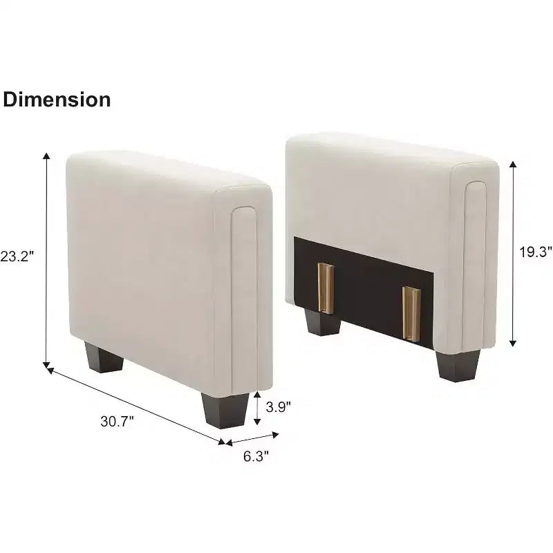Paire d'accoudoirs touffetés en velours modulaires Belffin