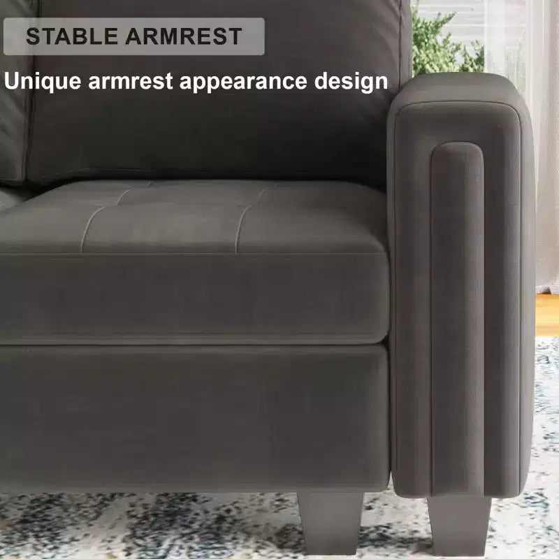 Paire d'accoudoirs touffetés en velours modulaires Belffin