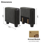 Paire d'accoudoirs touffetés en velours modulaires Belffin
