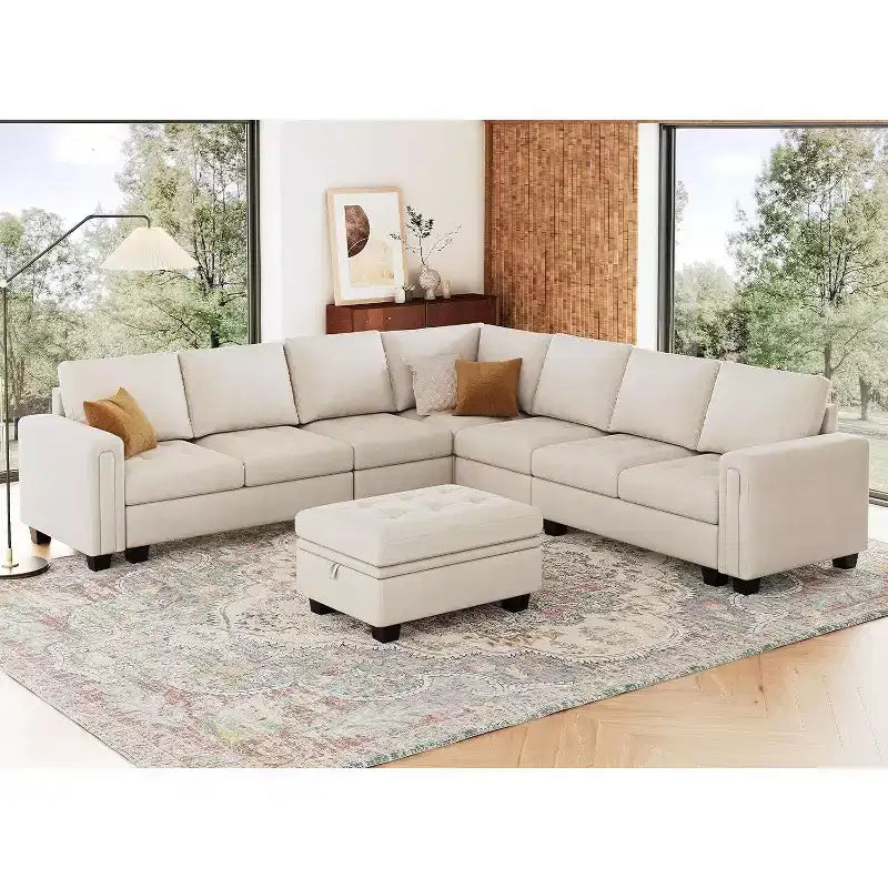 Paire d'accoudoirs touffetés en velours modulaires Belffin