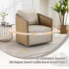Fauteuil pivotant, fauteuil rond confortable pour salon, pivotant à 360 degrés