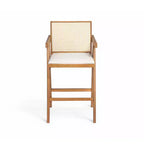 Christopher Knight Home Kelsey Modern Minimalist Rubberwood and Cane Upholstered Bar Stools (Set of 2)