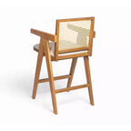 Christopher Knight Home Kelsey Modern Minimalist Rubberwood and Cane Upholstered Bar Stools (Set of 2)
