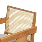 Christopher Knight Home Kelsey Modern Minimalist Rubberwood and Cane Upholstered Bar Stools (Set of 2)