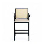Christopher Knight Home Kelsey Modern Minimalist Rubberwood and Cane Upholstered Bar Stools (Set of 2)
