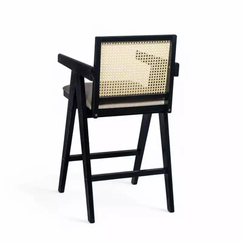 Christopher Knight Home Kelsey Modern Minimalist Rubberwood and Cane Upholstered Bar Stools (Set of 2)