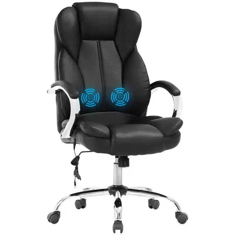 Chaise de Bureau BestMassage Fauteuil de Direction en Cuir PU à Dossier Haut