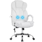 Chaise de Bureau BestMassage Fauteuil de Direction en Cuir PU à Dossier Haut