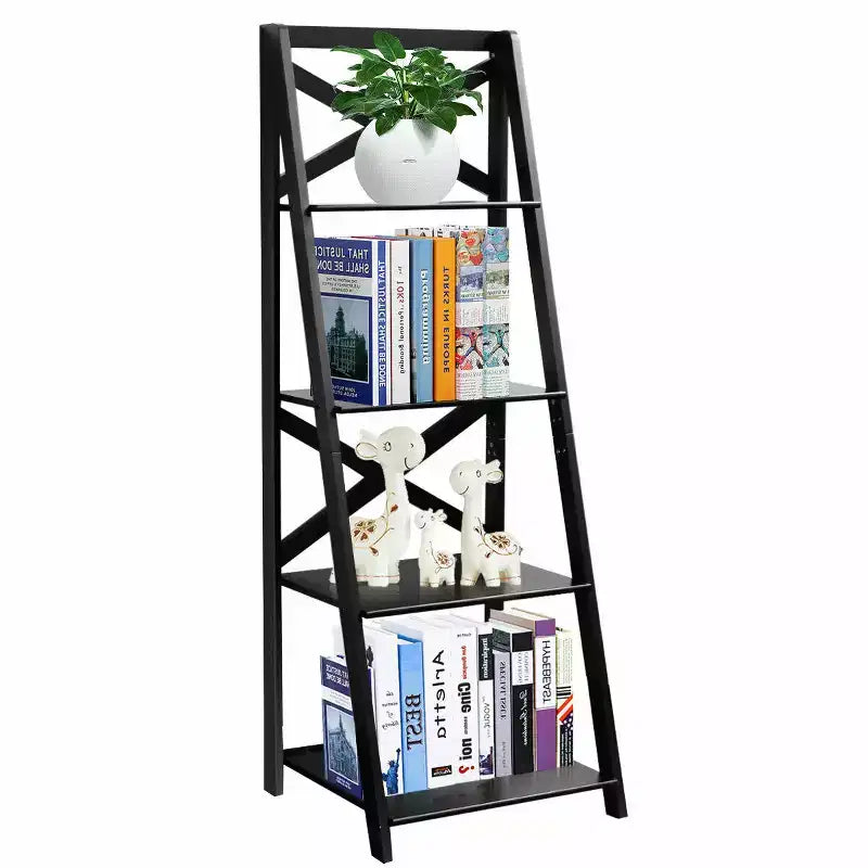 Costway 1PC/2PCS Ladder Shelf 4-Tier Bookshelf Bookcase Storage Display Plant Leaning Black/White