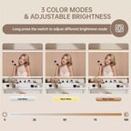 Homesflex 43 White Vanity Desk with Mirror, LED Lights, Power Outlet, 3 Light Modes, 7 Drawers, and Chair for Bedroom or Dressing Room