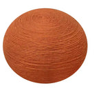 HomeRoots 20 Orange Wool Round Ribbed Pouf Ottoman