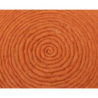 HomeRoots 20 Orange Wool Round Ribbed Pouf Ottoman