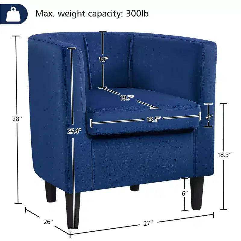 Yaheetech Lot de 2 fauteuils ronds en forme de tonneau pour salon, chambre, salle de réception
