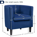 Yaheetech Lot de 2 fauteuils ronds en forme de tonneau pour salon, chambre, salle de réception