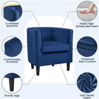 Yaheetech Lot de 2 fauteuils ronds en forme de tonneau pour salon, chambre, salle de réception
