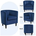 Yaheetech Lot de 2 fauteuils ronds en forme de tonneau pour salon, chambre, salle de réception