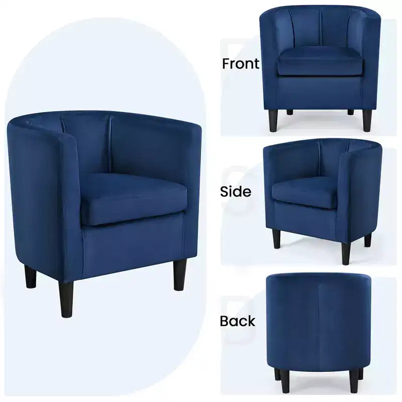 Yaheetech Lot de 2 fauteuils ronds en forme de tonneau pour salon, chambre, salle de réception