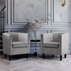Yaheetech Lot de 2 fauteuils ronds en forme de tonneau pour salon, chambre, salle de réception
