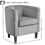 Yaheetech Lot de 2 fauteuils ronds en forme de tonneau pour salon, chambre, salle de réception
