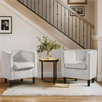 Yaheetech Lot de 2 fauteuils ronds en forme de tonneau pour salon, chambre, salle de réception