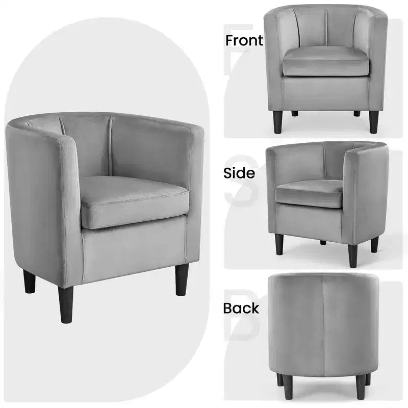 Yaheetech Lot de 2 fauteuils ronds en forme de tonneau pour salon, chambre, salle de réception