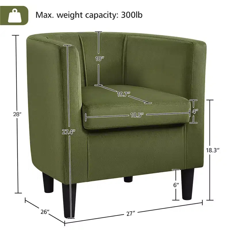 Yaheetech Lot de 2 fauteuils ronds en forme de tonneau pour salon, chambre, salle de réception