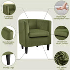 Yaheetech Lot de 2 fauteuils ronds en forme de tonneau pour salon, chambre, salle de réception